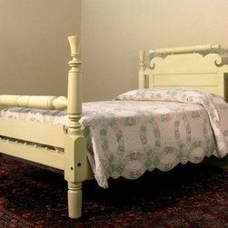 Beautiful Country Painted Whimsical Pennsylvania Antique Bed - Beds