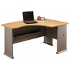 Right L-Bow Desk in Light Oak - Series A
