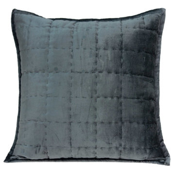20" X 20" Purple Cotton Blend Zippered Pillow, Charcoal
