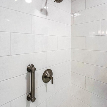 Gray Bathroom with Custom Artic White SteamSpa Shower