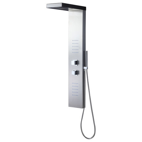 Luxier 48" Shower Panel System With Rainfall Waterfall Shower Head Hand Shower