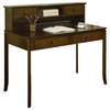 Coaster Desks Classic Writing Desk with Small Storage Hutch in Walnut