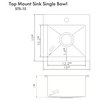 ZLINE Topmount Single Bowl Bar Kitchen Sink in Stainless Steel (STS-15)