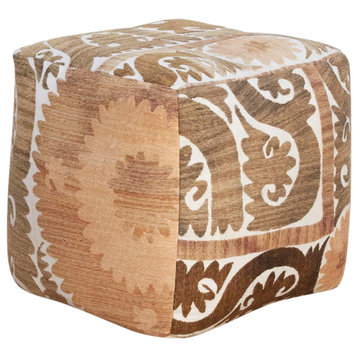 Almaty Antique Suzani Cube Ottoman