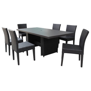 Barbados Patio Dining Table with 6 Armless Chairs