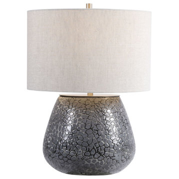 Uttermost 28445-PEBBLES Pebbles 22" Tall Accent Table Lamp - Charcoal Gray