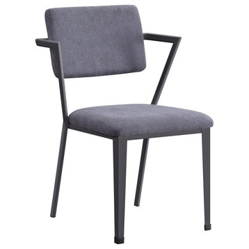 ACME Cargo Chair, Gray Fabric and Gunmetal