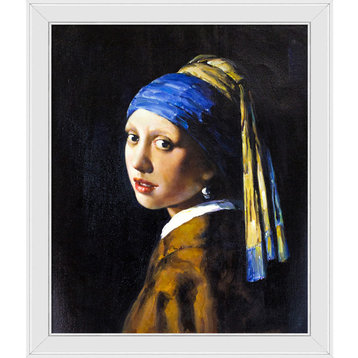 La Pastiche Girl with a Pearl Earring with Gallery White, 24" x 28"