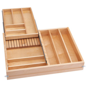 Cut To Size Insert Wood Spice Organizer For Drawers Contemporary