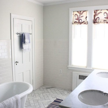 Gray and White Master Bath