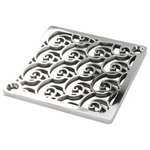 Designer Drains - Oceanus Waves Square Drain Replacement for Kerdi Schluter, Brushed Stainless Ste - Brushed Stainless Steel drain made to fit Schluter shower systems.  Measures 1/16" thick x 4-3/16" square x 3-3/8" center to center of the fasteners. Made in U.S.A. Please measure your existing drain accurately before ordering.