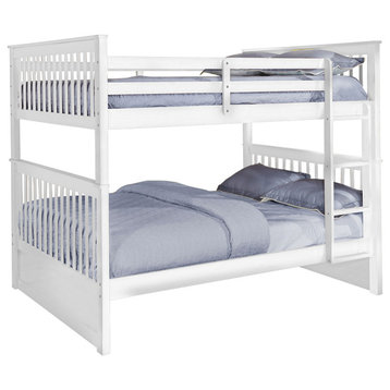 Paloma Bunk Bed, Full Over Full, White, Bed Only