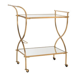 Safavieh Lucretius Gold Serving Cart - Bar Carts
