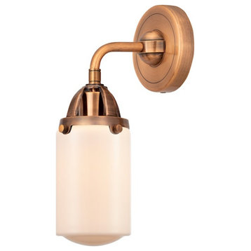 Innovations Dover 1 Light 4.5" Sconce, Antique Copper/Frosted