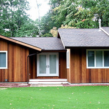 Vertical redwood siding