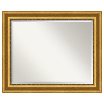 Parlor Gold Beveled Bathroom Wall Mirror - 33.75 x 27.75 in.