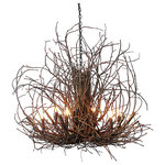 Wish Designs - Wildwood Branch Chandelier - Bring the feeling of the outdoors in with the Wildwood Branch 6-Light Chandelier. Nestled inside the twigs and branches that create the arms of this chandelier are six bulbs that emit a warm glow over your entryway or in the dining room. This rustic fixture is an eye-catching centerpiece for any space.