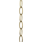 Progress Lighting - Accessory Chain 48" of 9 Gauge Chain, Vintage Brass - Customize your lighting design with the 48-Inch Vintage Brass Accessory Chain ideal for a variety of ceiling heights. 9-gauge of 48 inch accessory chain is available when you need extra chain for mounting to tall ceilings.