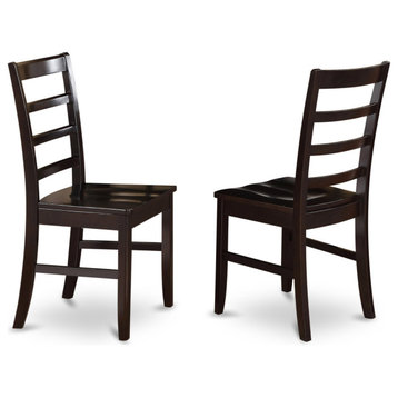 Set of 2 Chairs Parfait Stool Wood Seat With Lader Back