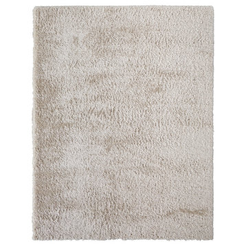 Loman Modern Solid, Ivory, 4'x6' Accent Rug