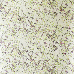 MORTLAKE &ndash; GREEN, BLUE GYPSOPHILA ON FOIL Pattern Number: 2016-104-06 - Wallpaper