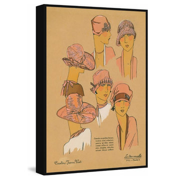 "Pink Hats" Floater Framed Painting Print on Canvas, 16"x24"