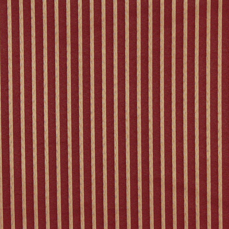 Red And Gold, Thin Striped Woven Upholstery Fabric By The Yard