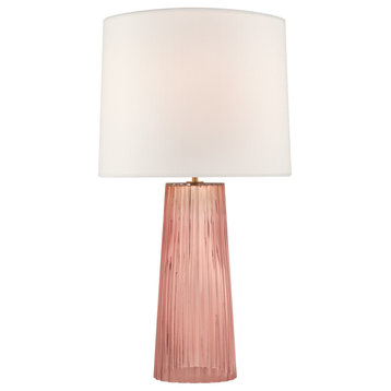Danube Medium Table Lamp in Rosewater with Linen Shade
