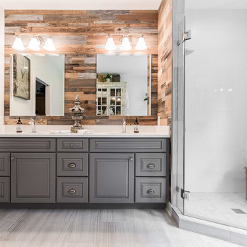 Striking Rustic Master Bathroom Remodel
