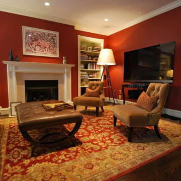 Transitional TV Viewing Room