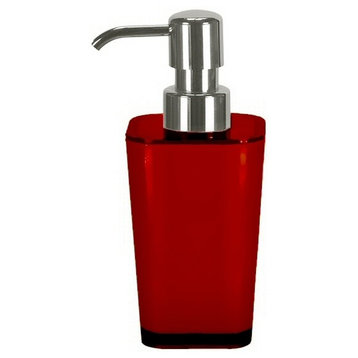 Countertop Bath Accessory, Liquid Soap Dispenser, 10oz, Red