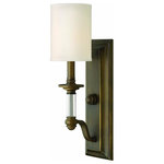 Hinkley - Hinkley Sussex - 17.75" Wall Sconce, English Bronze Finish - Shade Included: Ivory Fabric