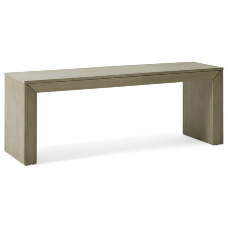 Chatham Farmhouse Acacia Wood Dining Bench, Light Gray Oak