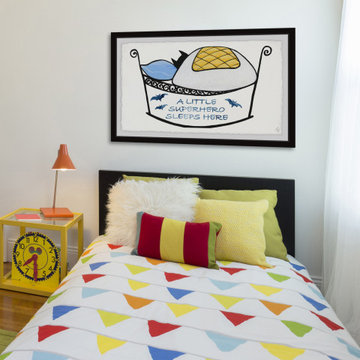 "Superhero Bed" Framed Painting Print