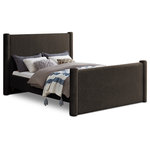 Meridian Furniture - Elias Upholstered Bed, Brown, King, Boucle Fabric - Revamp your bedroom decor by adding the gorgeous and stylish Elias Boucle King Bed. Featuring a sleek and minimalistic design, this bed is constructed with a solid wood inner frame for long-lasting durability. The soft brown boucle upholstery adds a touch of elegance to your bedroom, making it a perfect addition to any modern or contemporary living space.