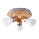 Circular ceiling spotlight Vivica, wooden elements