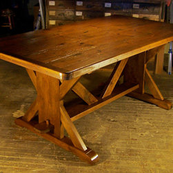 60"L Barn Wood Lexington Trestle Table - Dining Tables