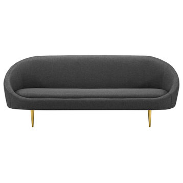 Sublime Vertical Curve Back Fabric Sofa Gray