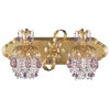 Rondelle 2-Light Wall Sconce in French Gold With Amethyst Vintage Crystal