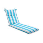 Cabana Stripe Turquoise Chaise Lounge Cushion