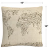 Michael Tompsett 'Music Note World Map' Decorative Throw Pillow