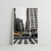 Black and White NYC Cityscape with Yellow Taxis Photography, 5"x7", Traditional Print