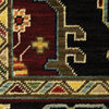 Lizbeth Persian Medallion Red/Black Wool Blend Fringed Area Rug, 6'7"X9'6"