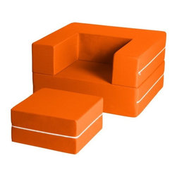 Jaxx Zipline Flip Chair with Ottoman - Footstools And Ottomans