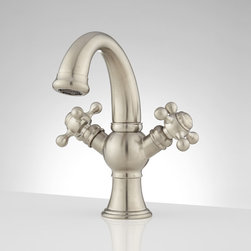 ASHBOURNE SINGLE-HOLE BATHROOM FAUCET - CROSS HANDLES - Bathroom Sink Faucets