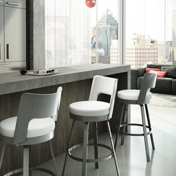 Brock Swivel Stool with Curved Low Back by Amisco - Bar Stools And Counter Stools