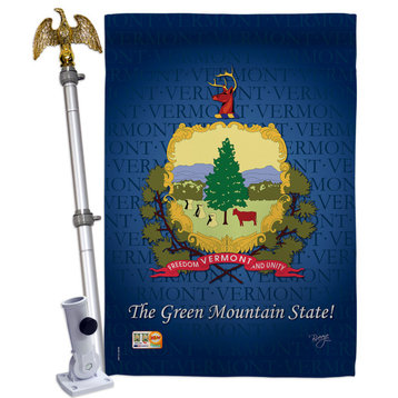 Vermont Americana States House Flag Set