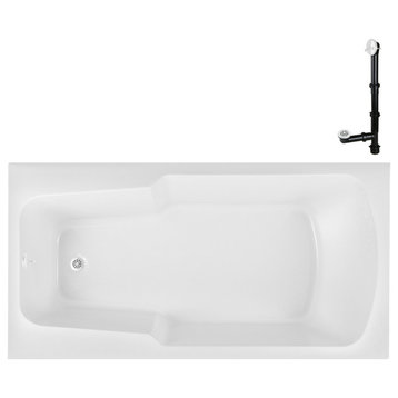 Streamline 72 in. x 36 in. Acrylic Drop-In Bathtub, Glossy White