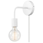 Novogratz x Globe Electric - Novogratz x Globe 1-Light Matte White Plug-in or Hardwire Wall Sconce - The minimalist design of the Novogratz x Globe Wall Sconce marries functionality with style to become the perfect sconce for any room in your home. The matte white finish expertly complements all decor styles while adding a pop of color to your space. The 2-in-1 design allows you to place the light anywhere you want. You're not restricted by the need for an existing hardwire connection simply use the six-foot cord to place your sconce anywhere there's an outlet. The options are endless! Decorate with the Novogratz and Globe Electric - lighting made easy.