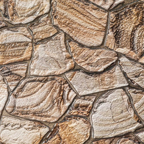 Faux Stone PVC 3D Wall Panels, Brown, Set of 10, Covers 51 sq ft